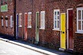 IMG_0279   Coloured doors down Love Lane : blue, buildings, Cheshire, colours, community, doors, green, houses, Love Lane, Nantwich, neighbours, orange, red, road, street, yellow