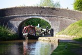 IMG_0307   Under the bridge : Audlem, barge, boat, canal, Cheshire, grass, green, house boat, lock, peaceful, river, towpath, travel, trees, water