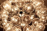 Lightbulb chandelier   @ Thornbridge Hall : civil wedding, happy, party, reception, thornbridge hall